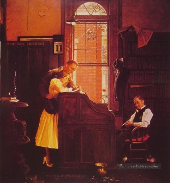 ノーマン・ロックウェル Painting - 結婚許可証 1935 年 ノーマン ロックウェル